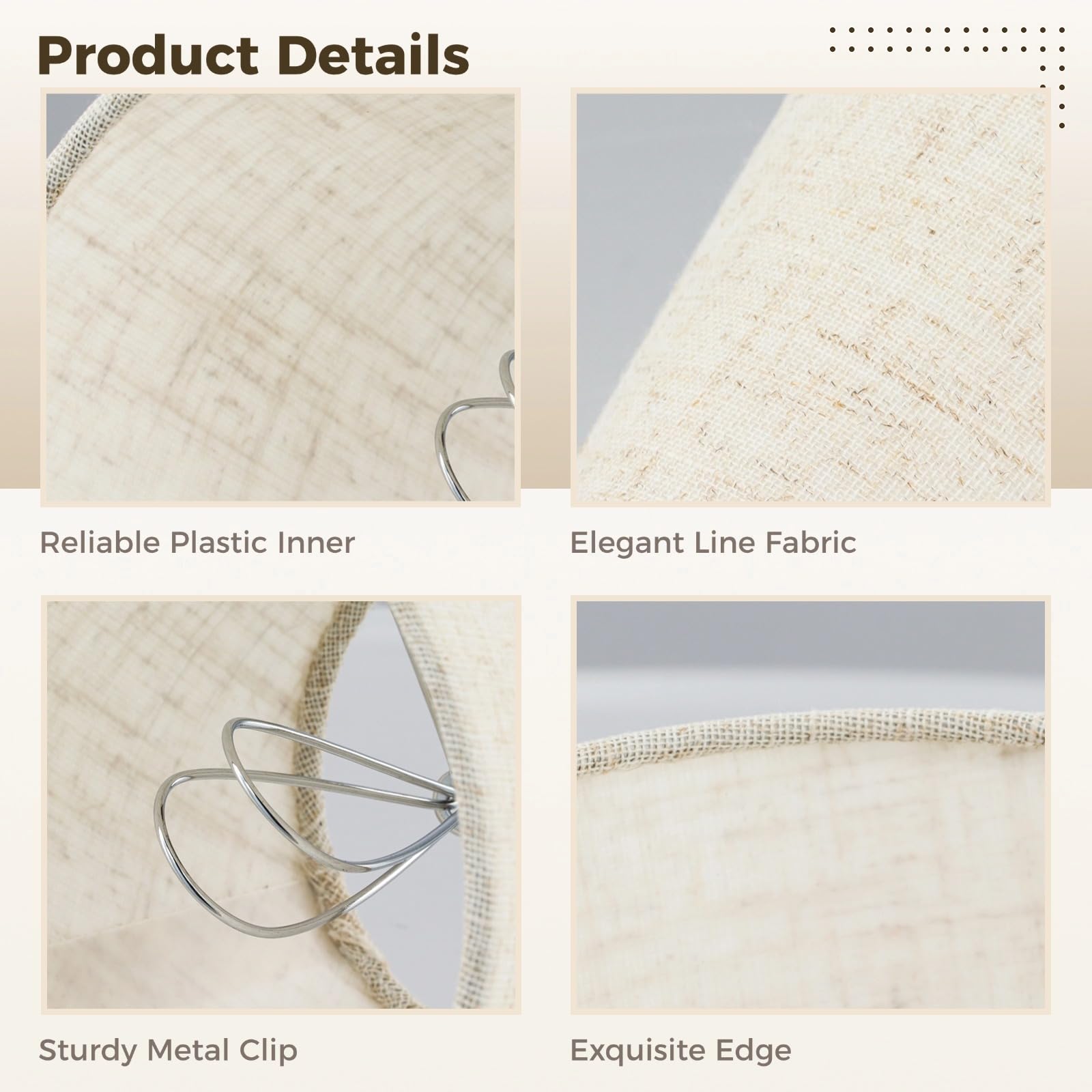Lnrueg table lamp shade clip-on front view, quick replacement with a clean profile