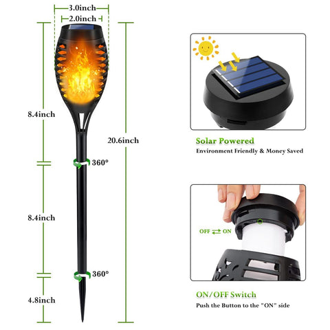 LNRYY solar panel and battery enable 4-6 hours of night lighting after sun.