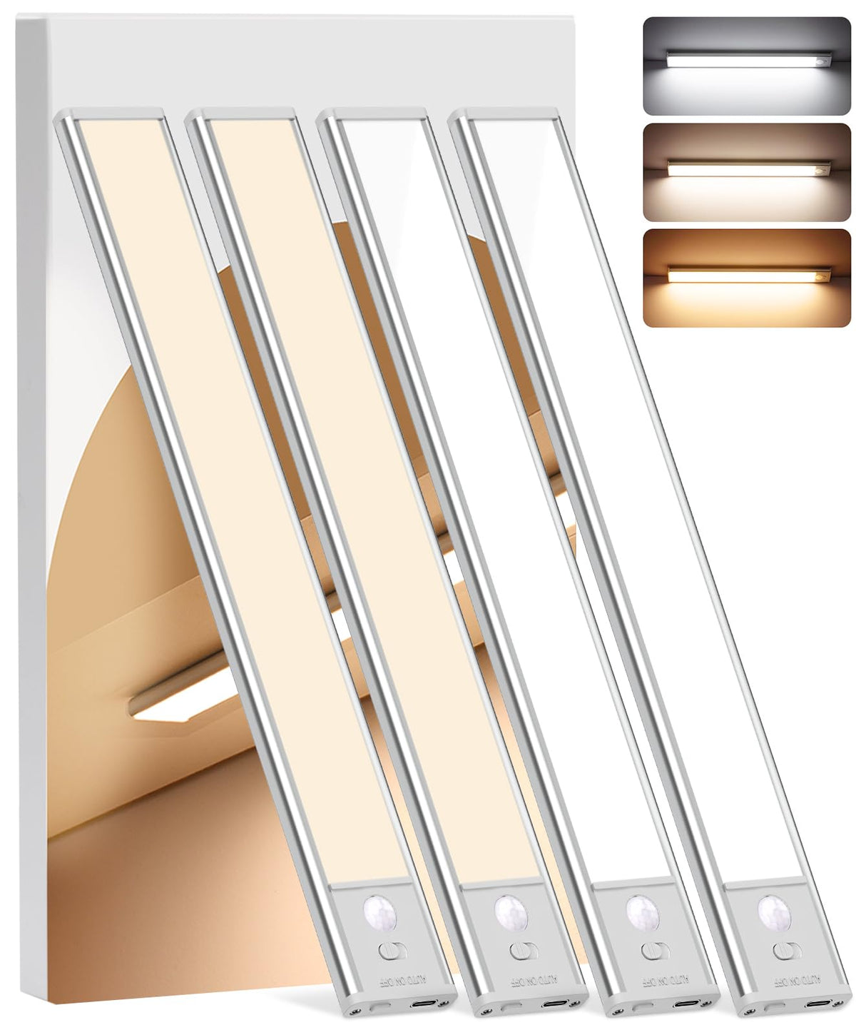 LNRYY under cabinet light pack 4 provides bright, even illumination for kitchens and stairs