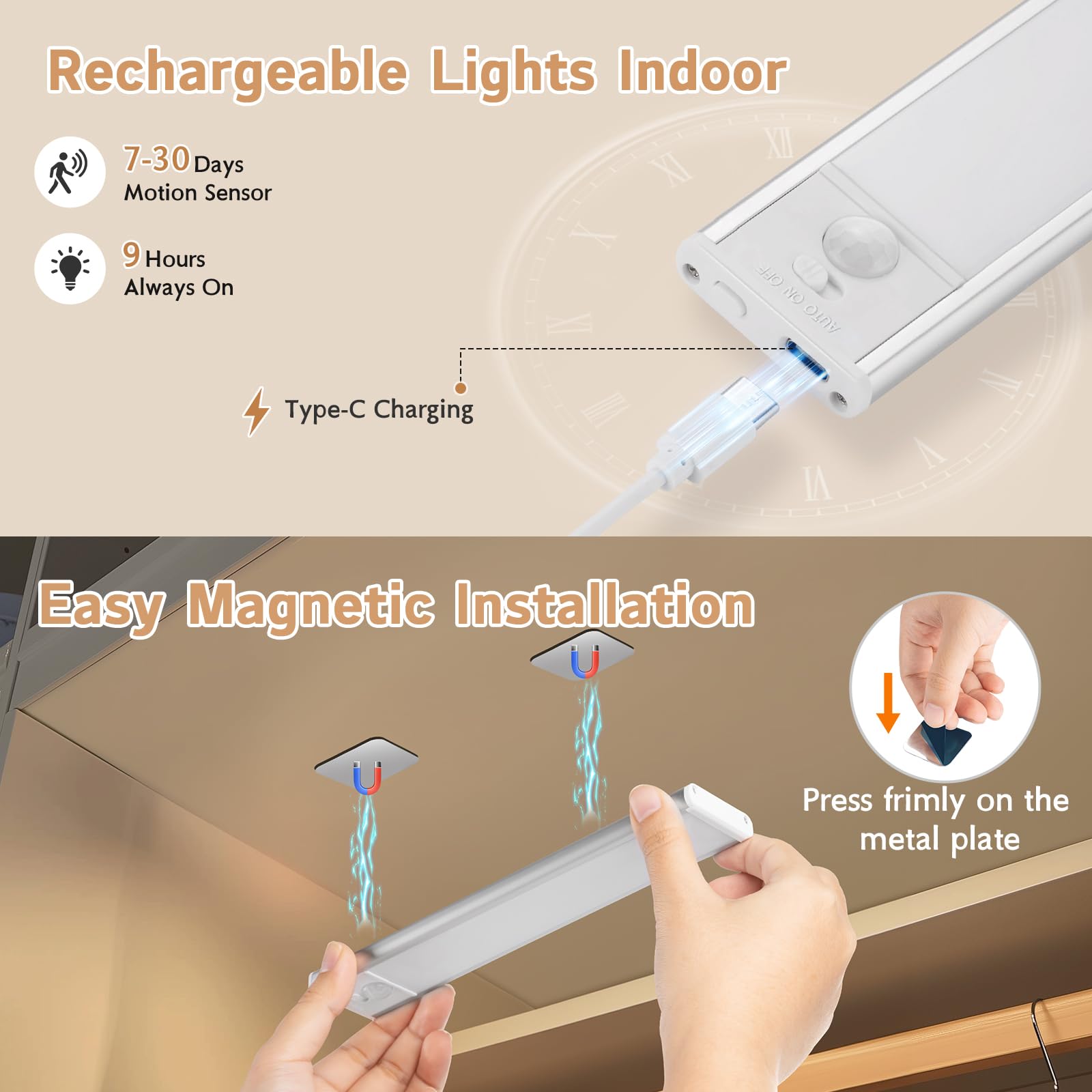 LNRYY USB Type-C charging keeps these lights ready without wiring