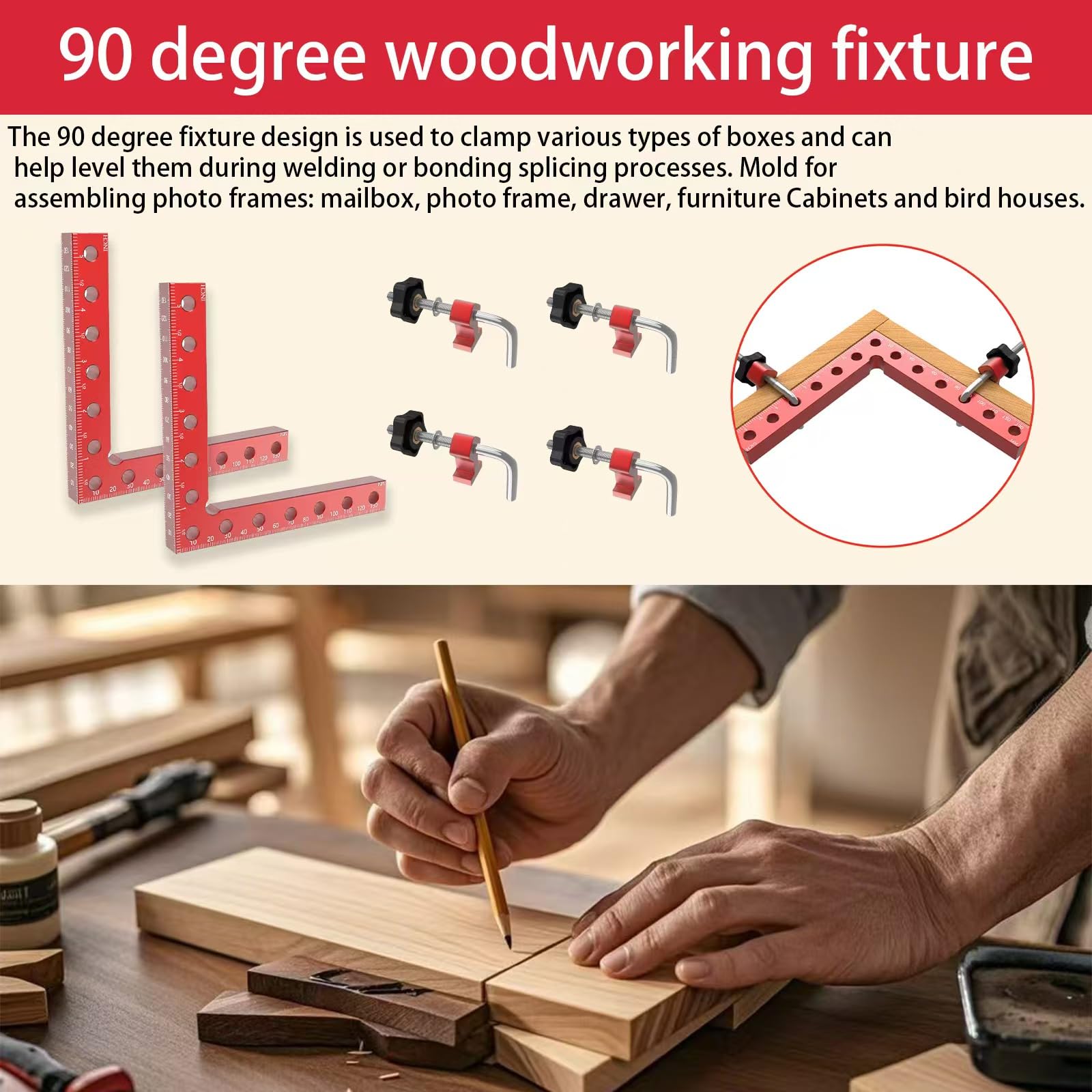 LNUNOEH red anodized clamps stay rust-free during daily use.