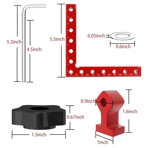 LNUNOEH right-angle square ensures quick, repeatable cabinet joints.