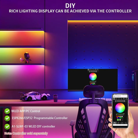 Loamlin chasing and color effects create dynamic scenes for entertainment.