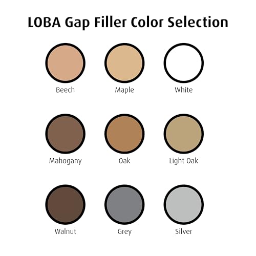 LOBA Gap Filler finish swatch showing color mixing for a light oak match