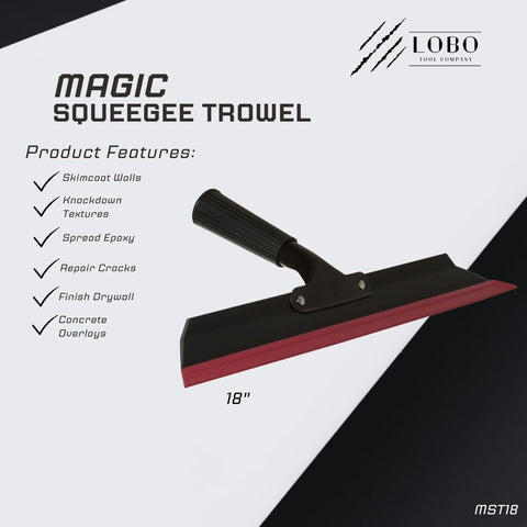 Lobo Tool Company Magic Squeegee Trowel in use on drywall for even overlays