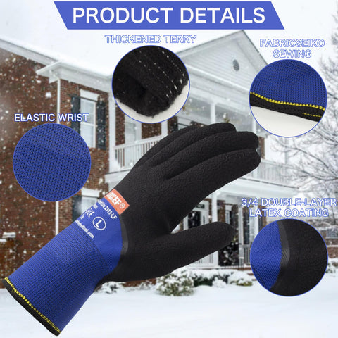 LOCCEF freezer gloves featuring plush fleece interior for extra warmth.