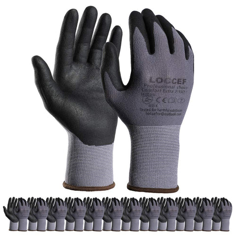 LOCCEF MicroFoam gloves front view showing flexible grip.