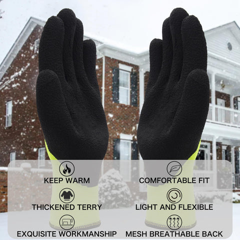 LOCCEF warm fleece-lined gloves ideal for cold outdoor or freezer work.