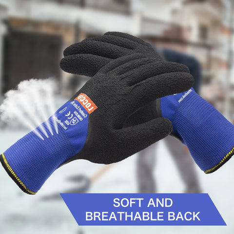 LOCCEF winter work gloves worn in cold weather for daily tasks.
