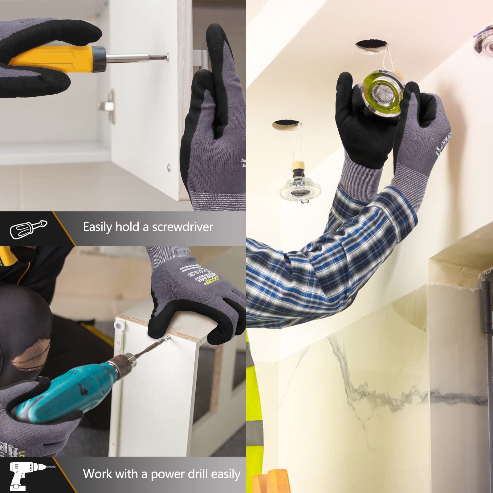 LOCCEF breathable ultrathin design keeps hands cool on long tasks.