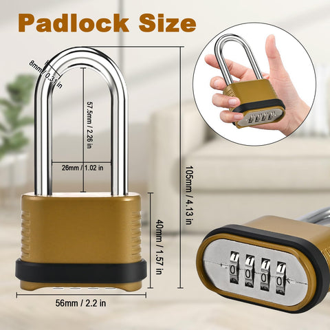 Locilot weatherproof padlock guards outdoor spaces with a golden finish.