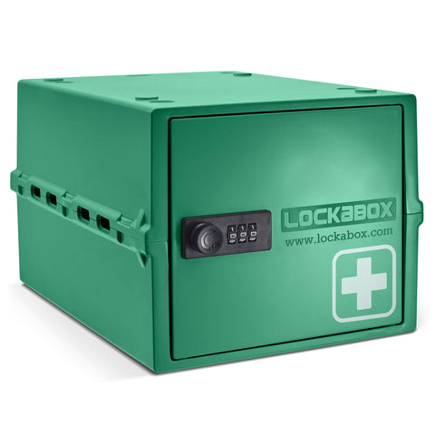 Lockabox One bottle storage shows compact, secure medication organization.
