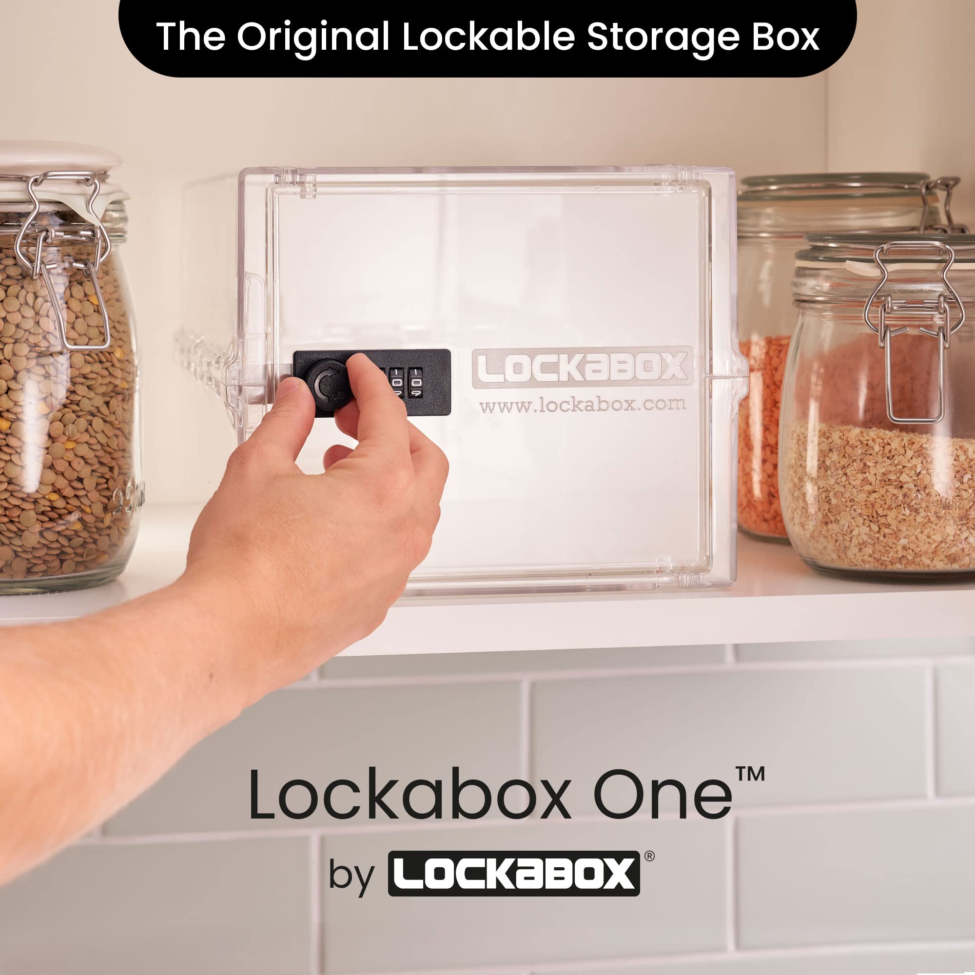 Lockabox One Crystal three-digit lock demonstrates simple security for medicines or snacks