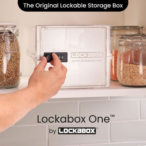 Lockabox One Crystal three-digit lock demonstrates simple security for medicines or snacks