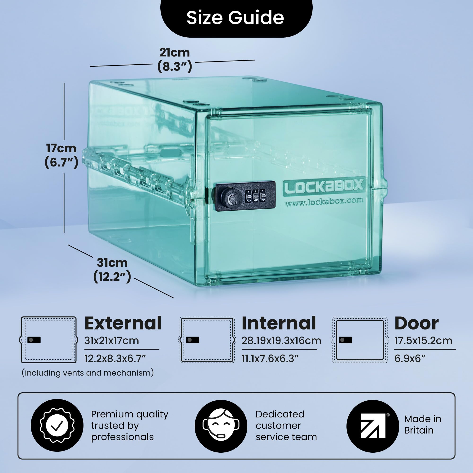 Lockabox One durability highlighted by BPA-safe polycarbonate for daily use