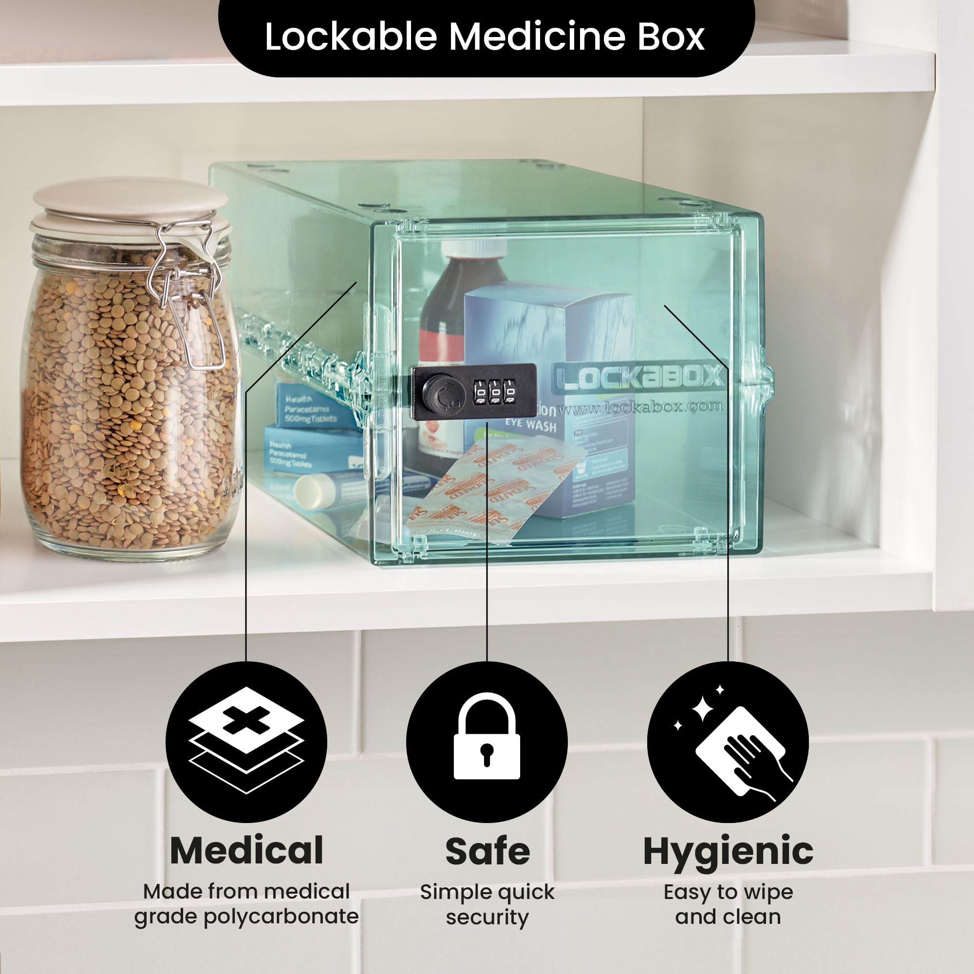 Lockabox One fridge-ready storage supports medicines and vitamins at cool temps
