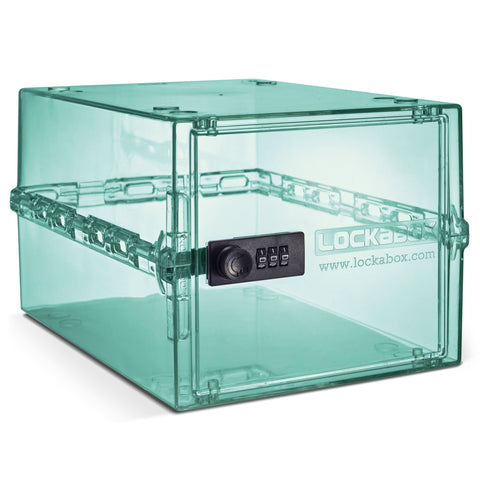 Lockabox One front view demonstrates compact, secure storage in clinics