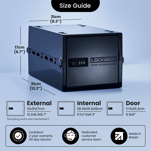 Lockabox One medicine storage box keeps medications secure and organized.