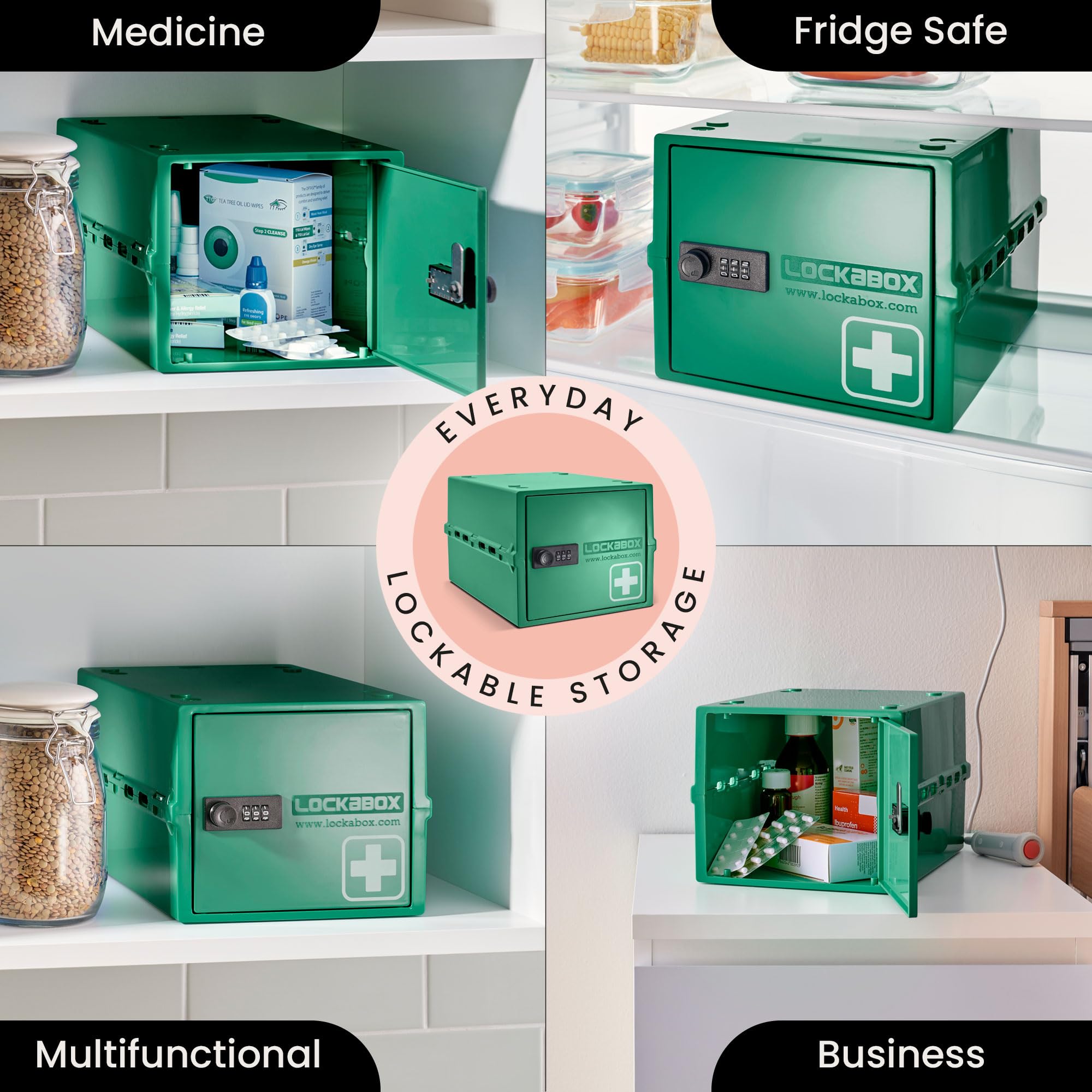 Lockabox One polycarbonate construction emphasizes durable, BPA-safe material.