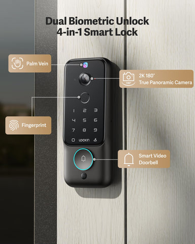 Lockin Veno Plus 2K ultra wide camera captures broad door view with detail.