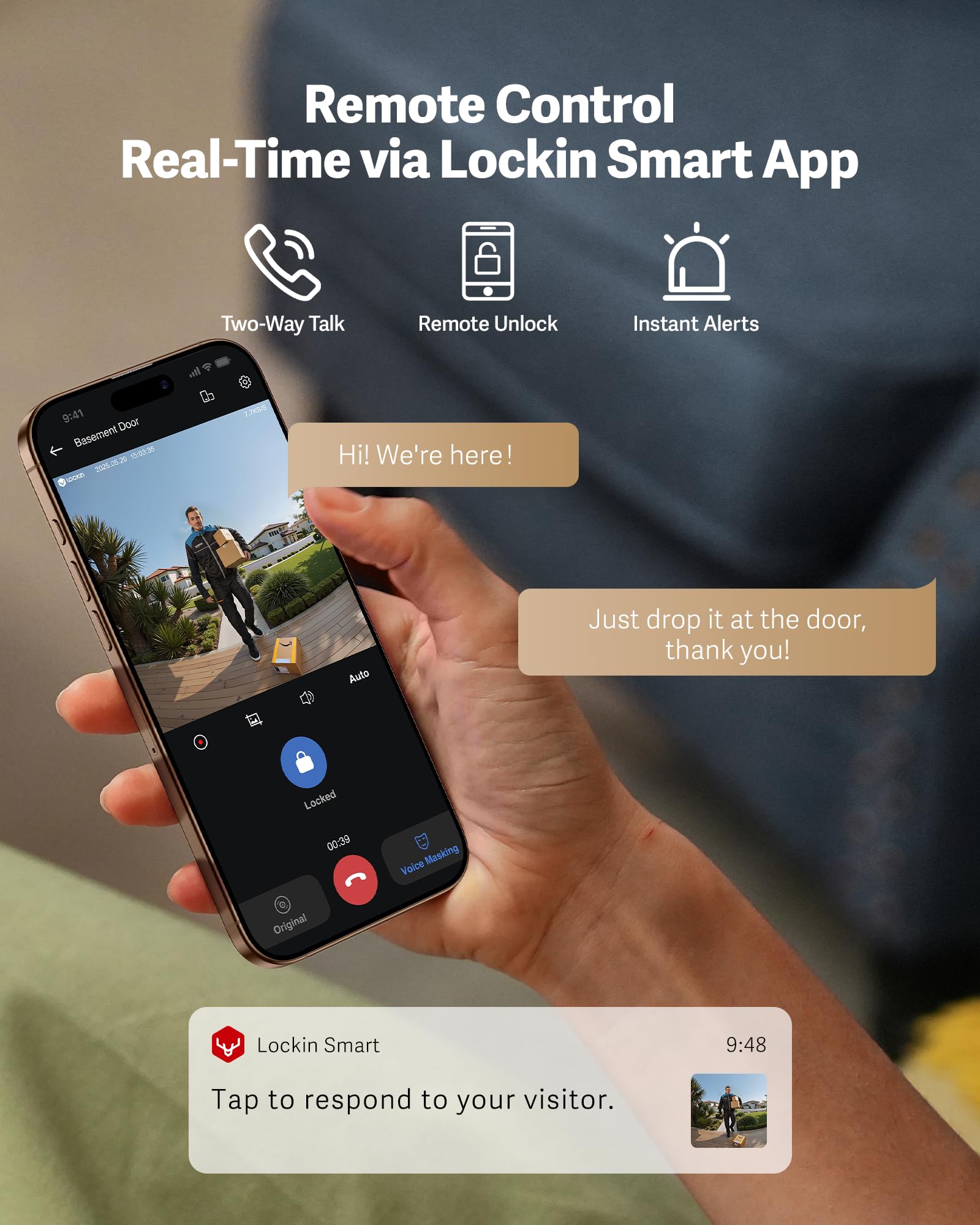 Lockin Veno Plus two way talk enables quick communication with visitors.