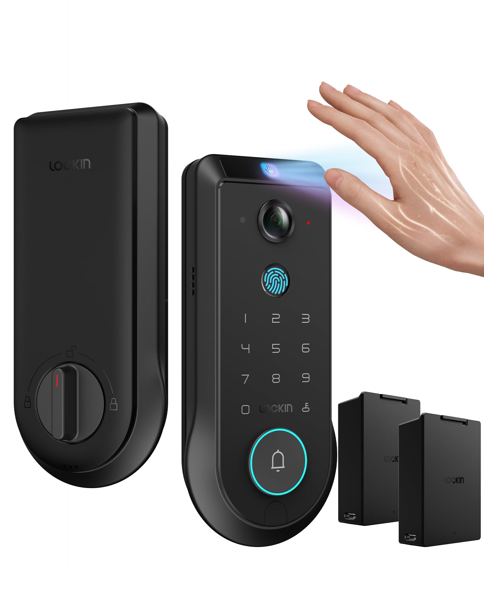 Lockin Veno Pro front view shows seamless keyless entry and modern security design.