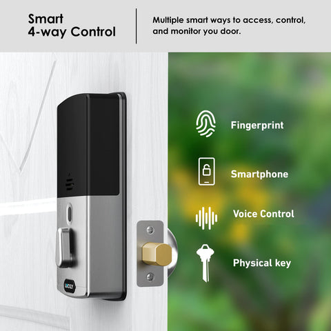 Lockly Access Touch Pro satin nickel finish complements modern interiors.
