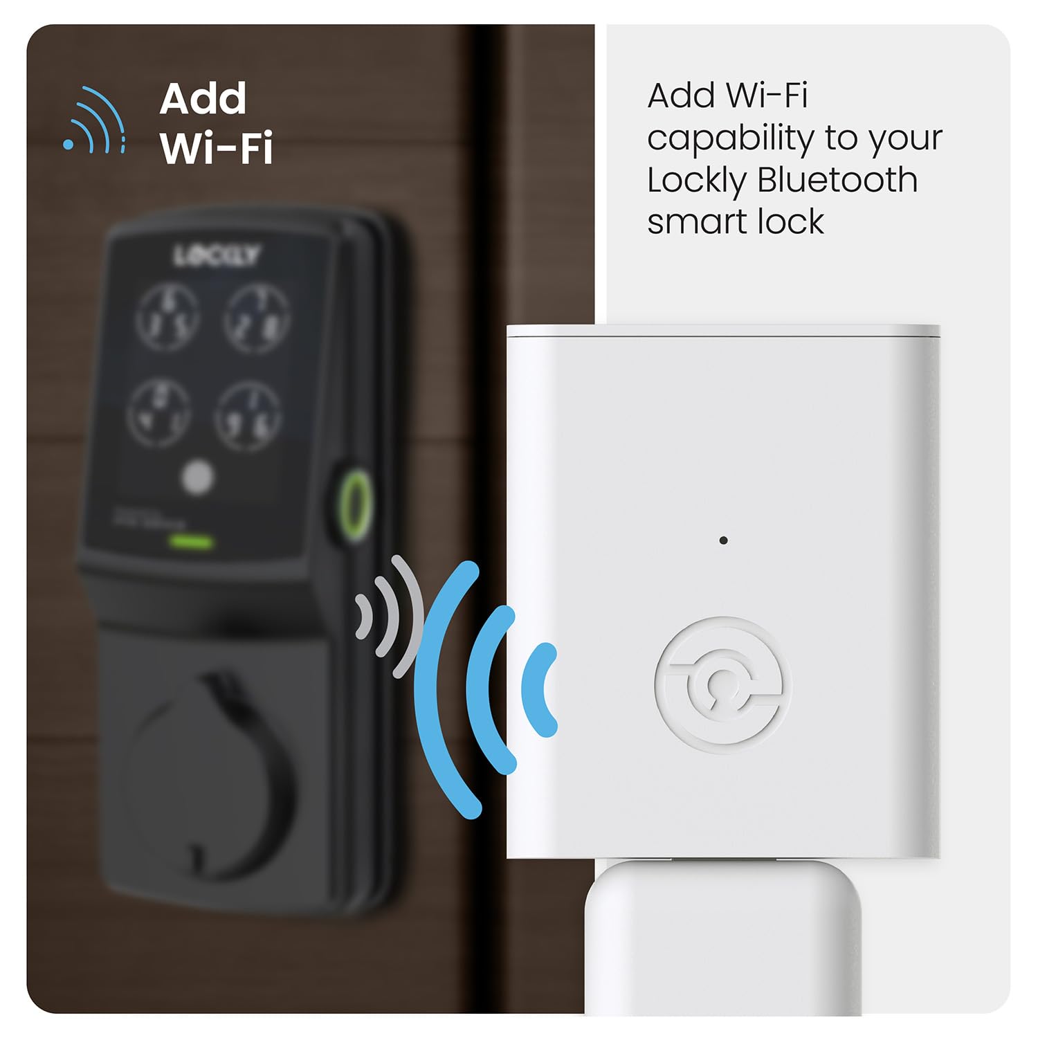 Lockly Secure Link Wi-Fi Hub installation showing quick setup and network pairing.
