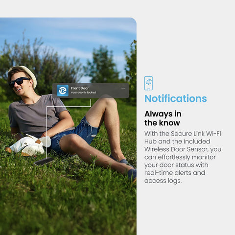Lockly Secure Link Wi-Fi Hub real-time alerts keep you informed of lock status.