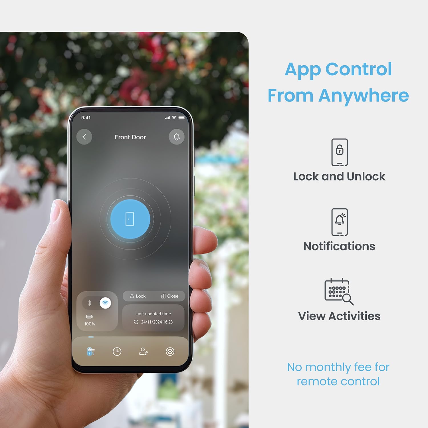 Lockly Secure Link Wi-Fi Hub remote lock/unlock in action from anywhere.