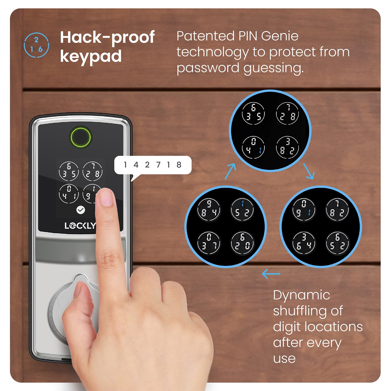 Lockly Secure Pro app control screen illustrates convenient remote status checks