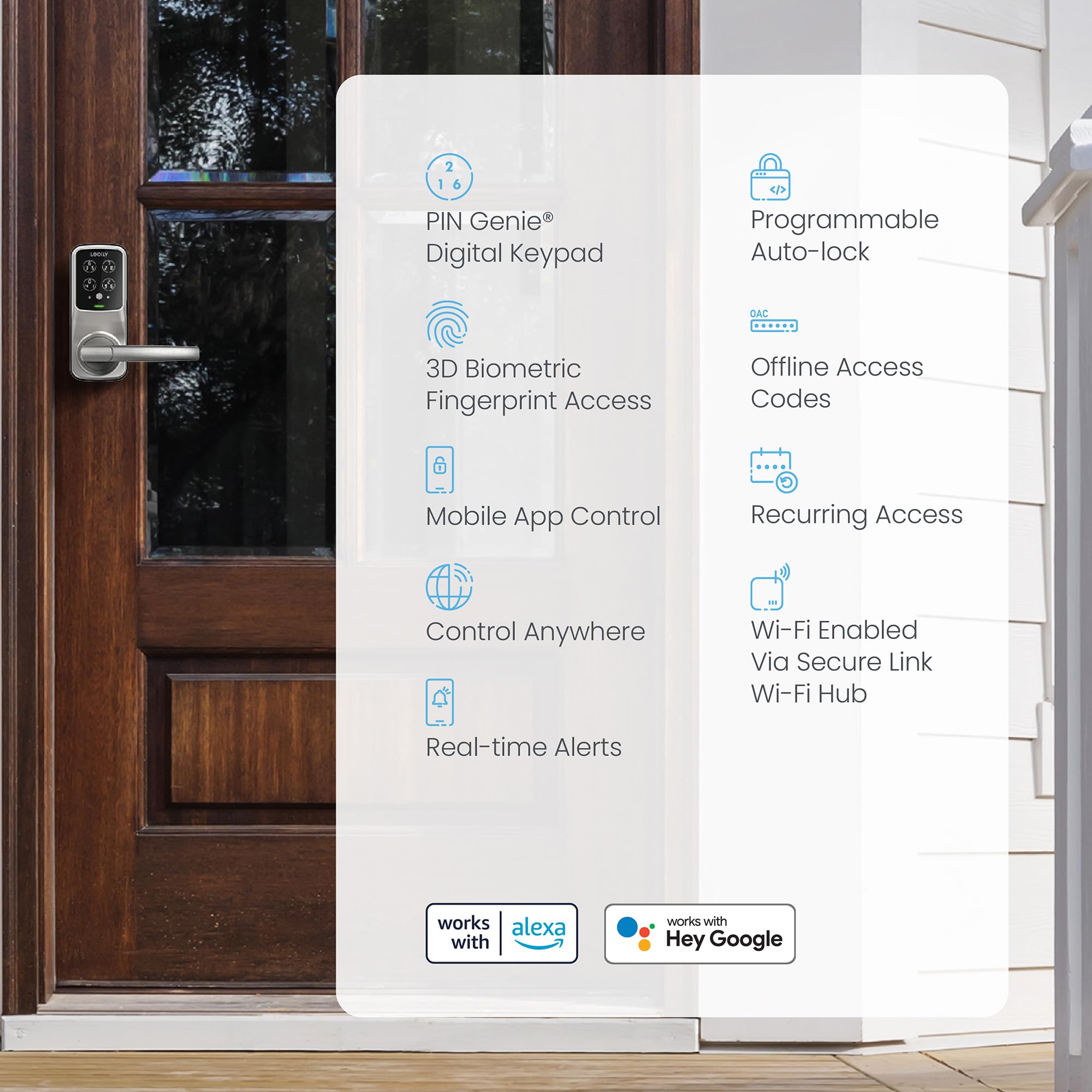 Backup physical keys provide trusted entry on Lockly Secure Pro.