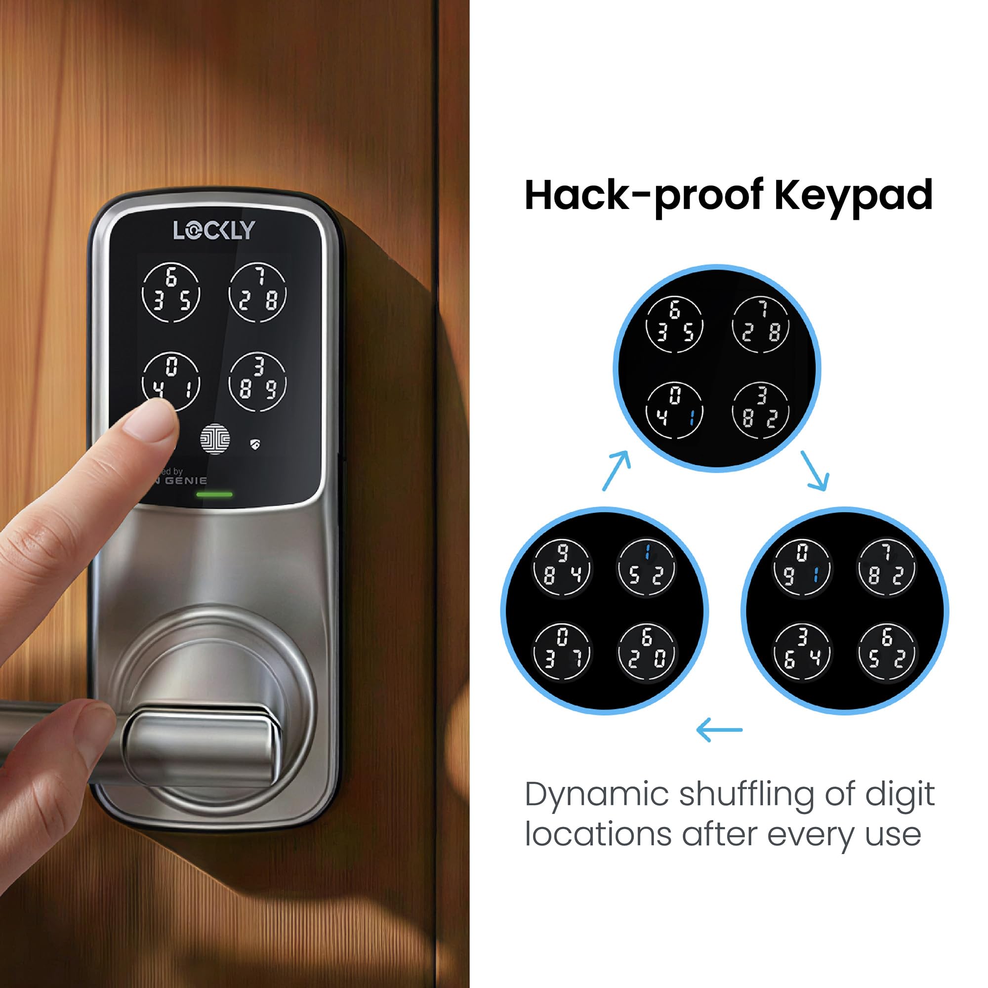 Lockly Secure Pro in IPX4 weather-resistant housing for outdoor use.