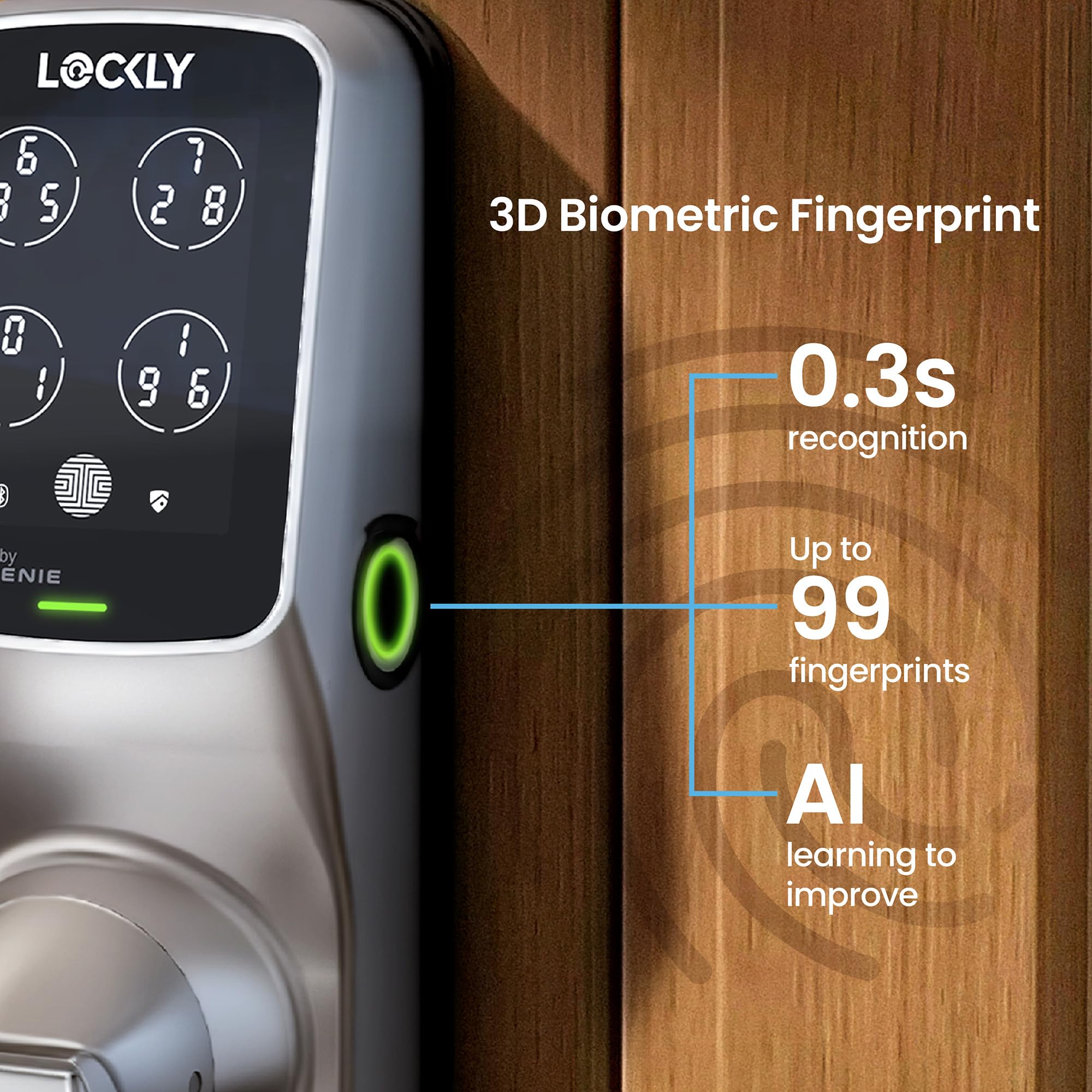 Voice control compatibility with Lockly Secure Pro for hands-free operation.
