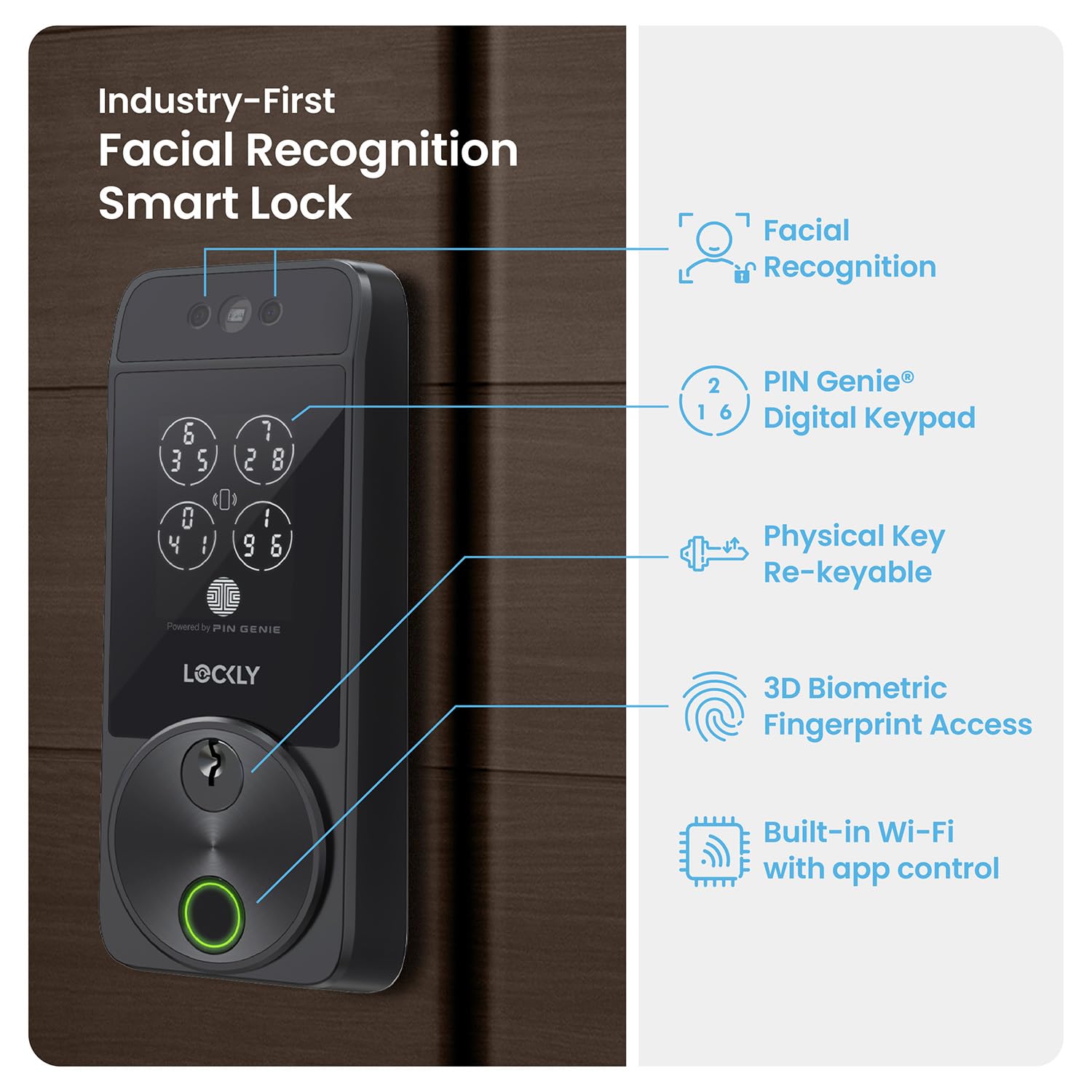 Lockly Visage Zeno with Apple Home Key enables convenient unlock via iPhone or Apple Watch.