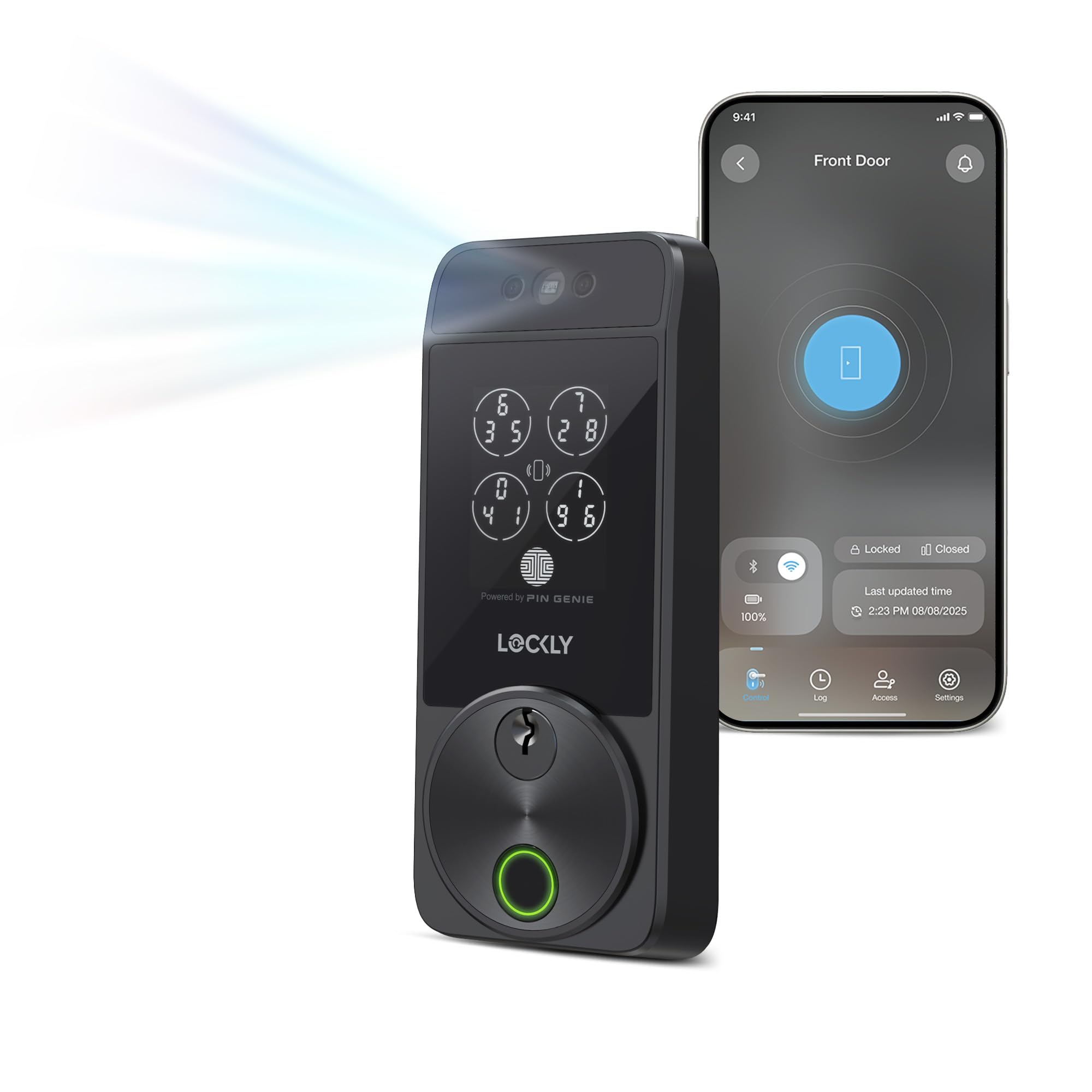 Lockly Visage Zeno face recognition sensors detect your face for hands-free entry.