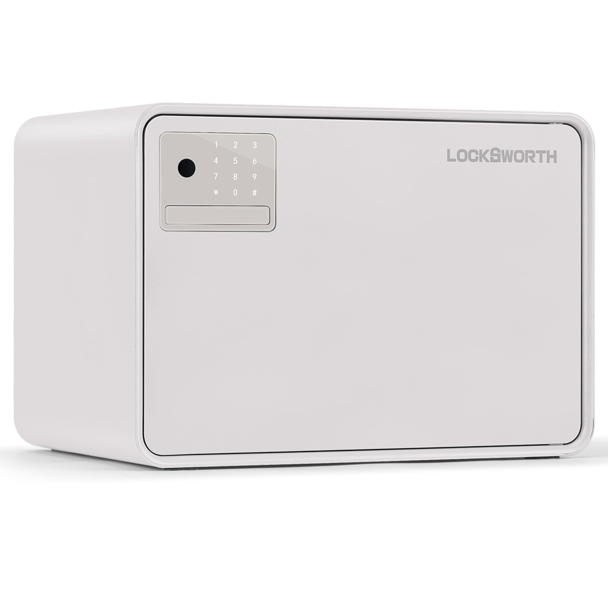 Locksworth Biometric Safe front view demonstrates compact home security for valuables