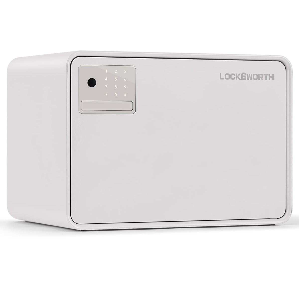 Locksworth Biometric Safe front view demonstrates compact home security for valuables