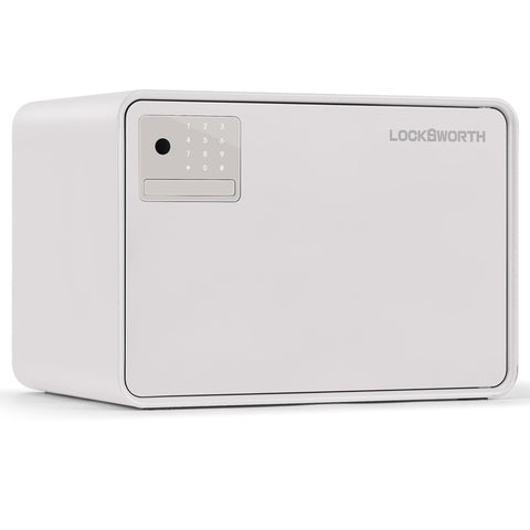 Locksworth Biometric Safe front view demonstrates compact home security for valuables