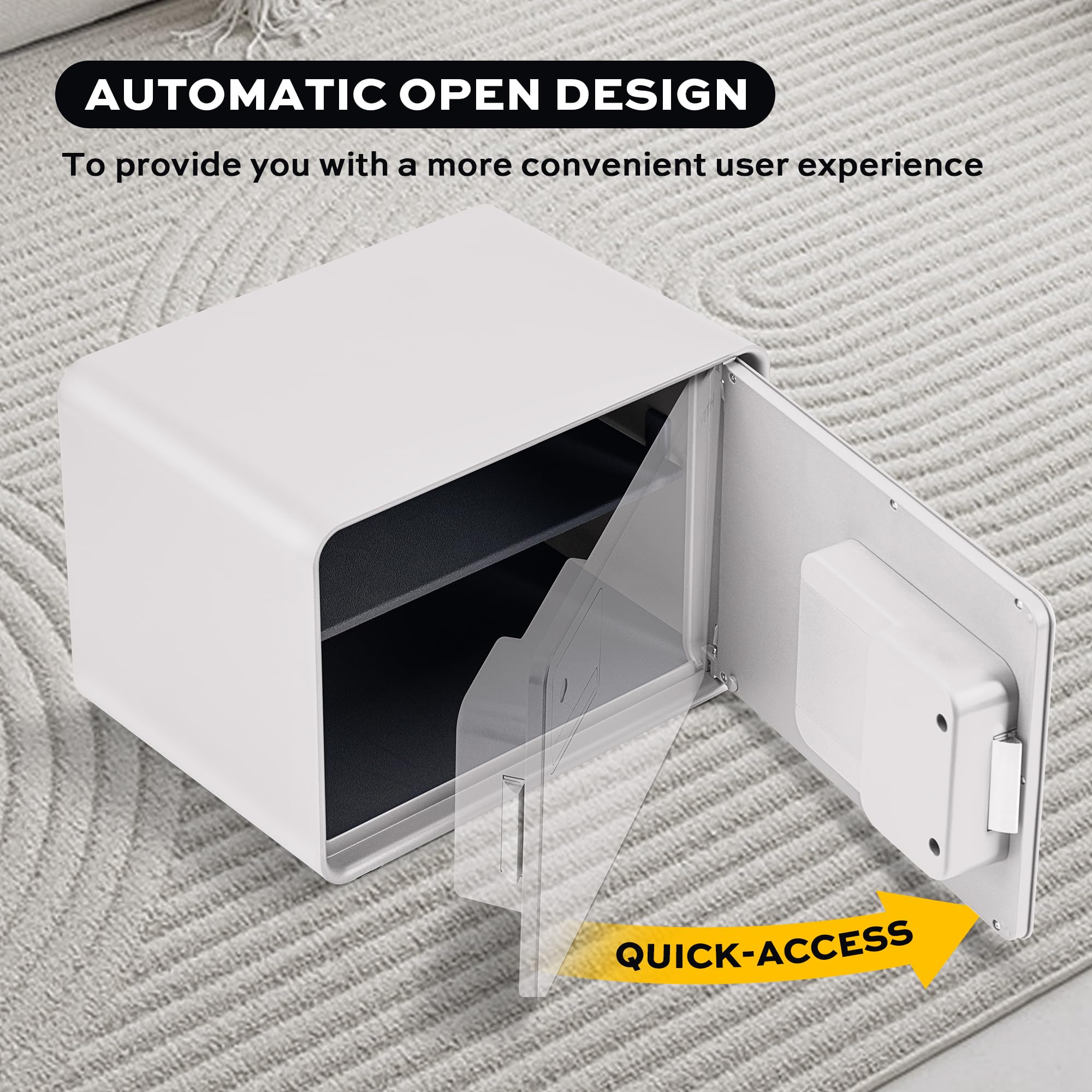 Locksworth Biometric Safe interior with removable shelf enables flexible organization