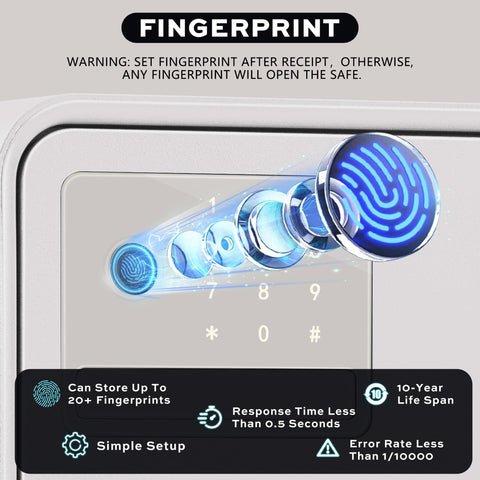 Locksworth Biometric Safe soft felt lining protects jewelry and cash from scratches