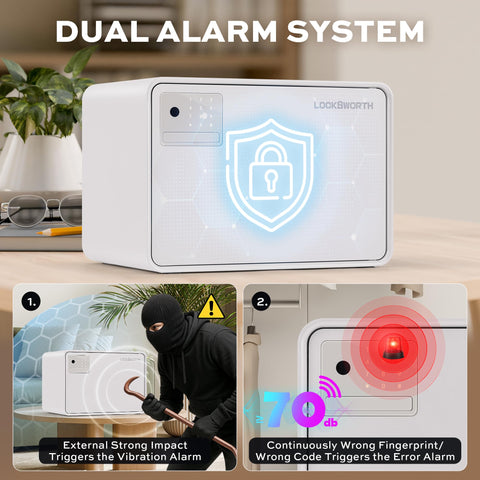 Locksworth Biometric Safe touch screen panel allows quick access in dim light