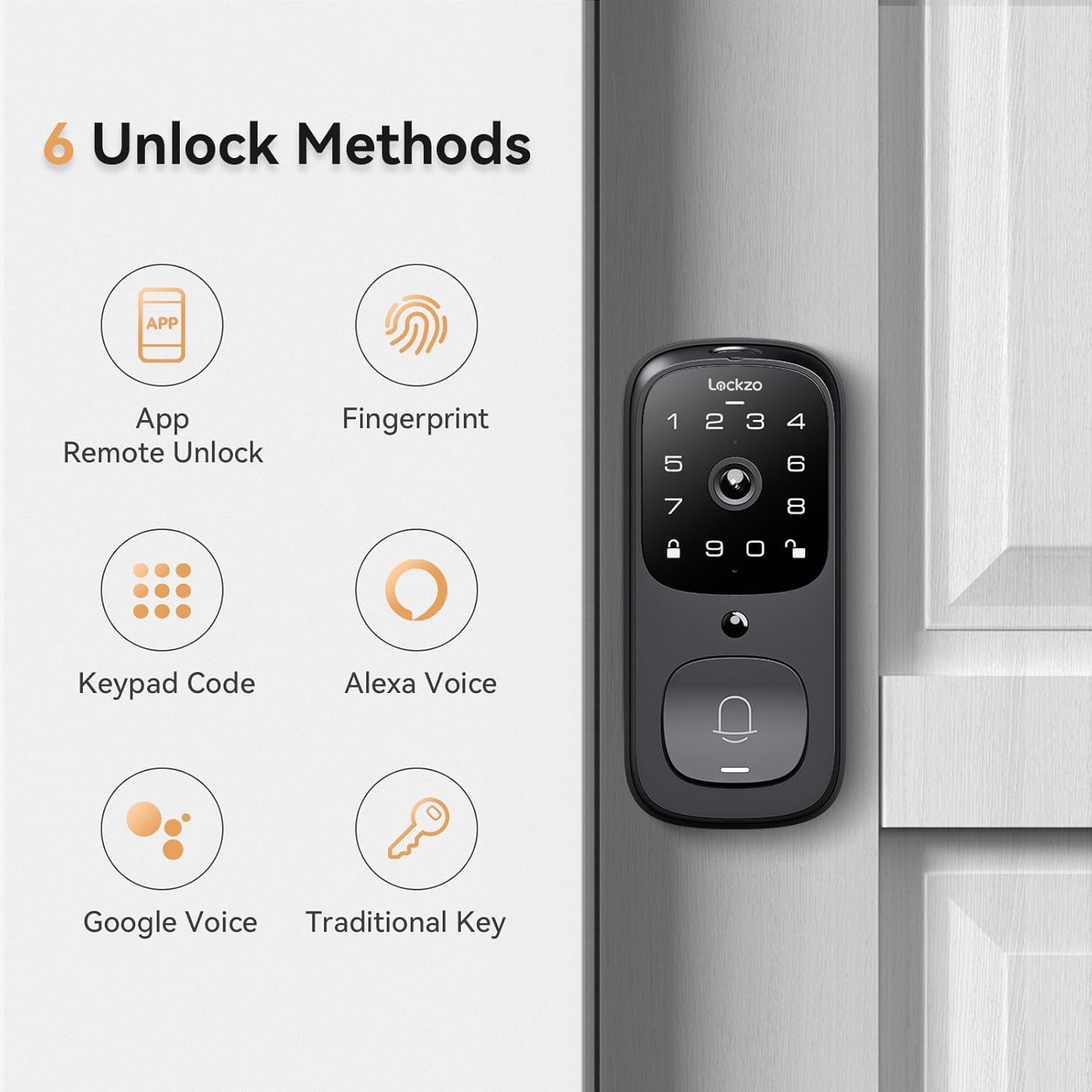 Lockzo doorbell camera 2K view shows visitors from the front view