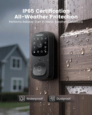 Lockzo IP65 weatherproof design withstands outdoor use.