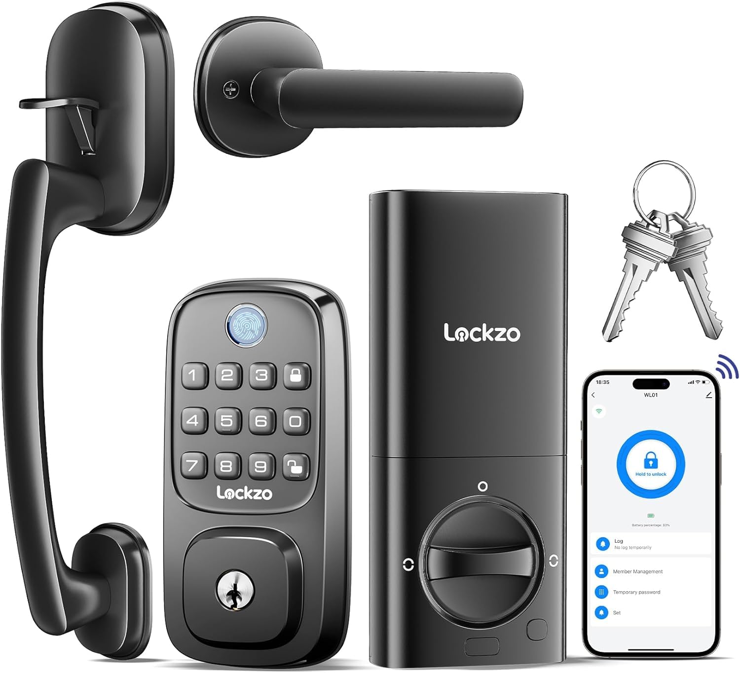 Lockzo smart lock with fingerprint reader for fast entry.