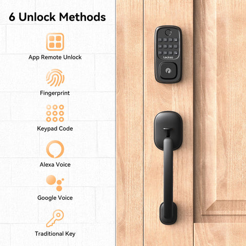 Lockzo smart lock with integrated handle design for seamless access.