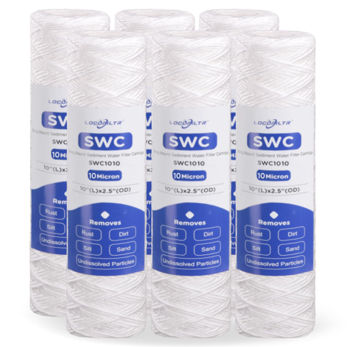 Locofiltr 10-micron sediment filter 10x2.5 inch captures particulates for clearer well water