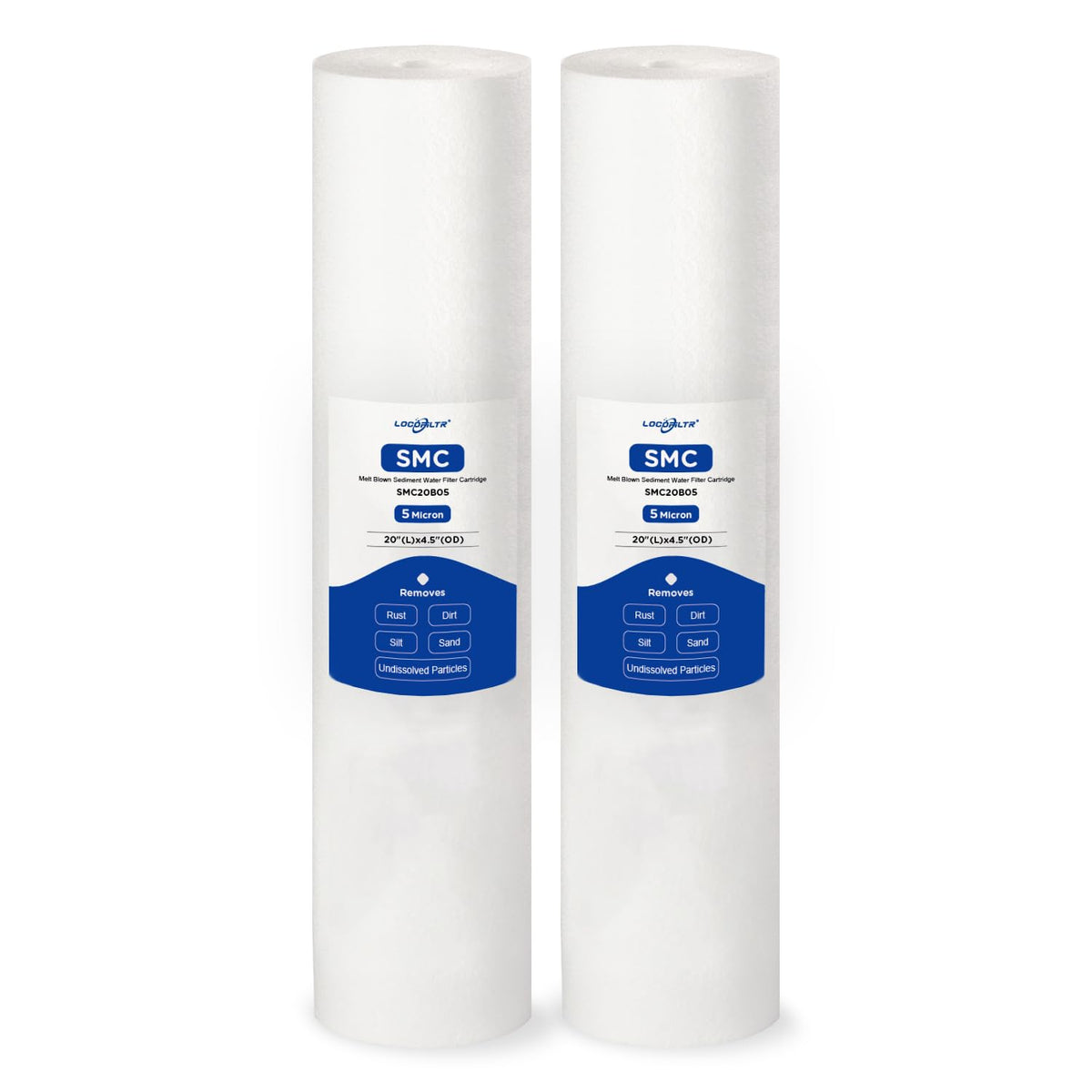 Locofiltr whole-house sediment cartridge in 20x4-5 housing for reliable sediment reduction
