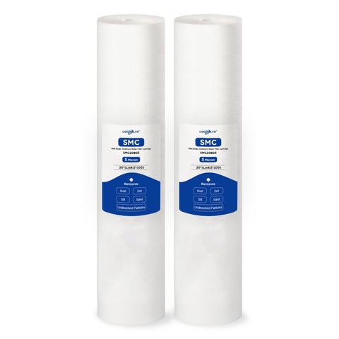Locofiltr whole-house sediment cartridge in 20x4-5 housing for reliable sediment reduction