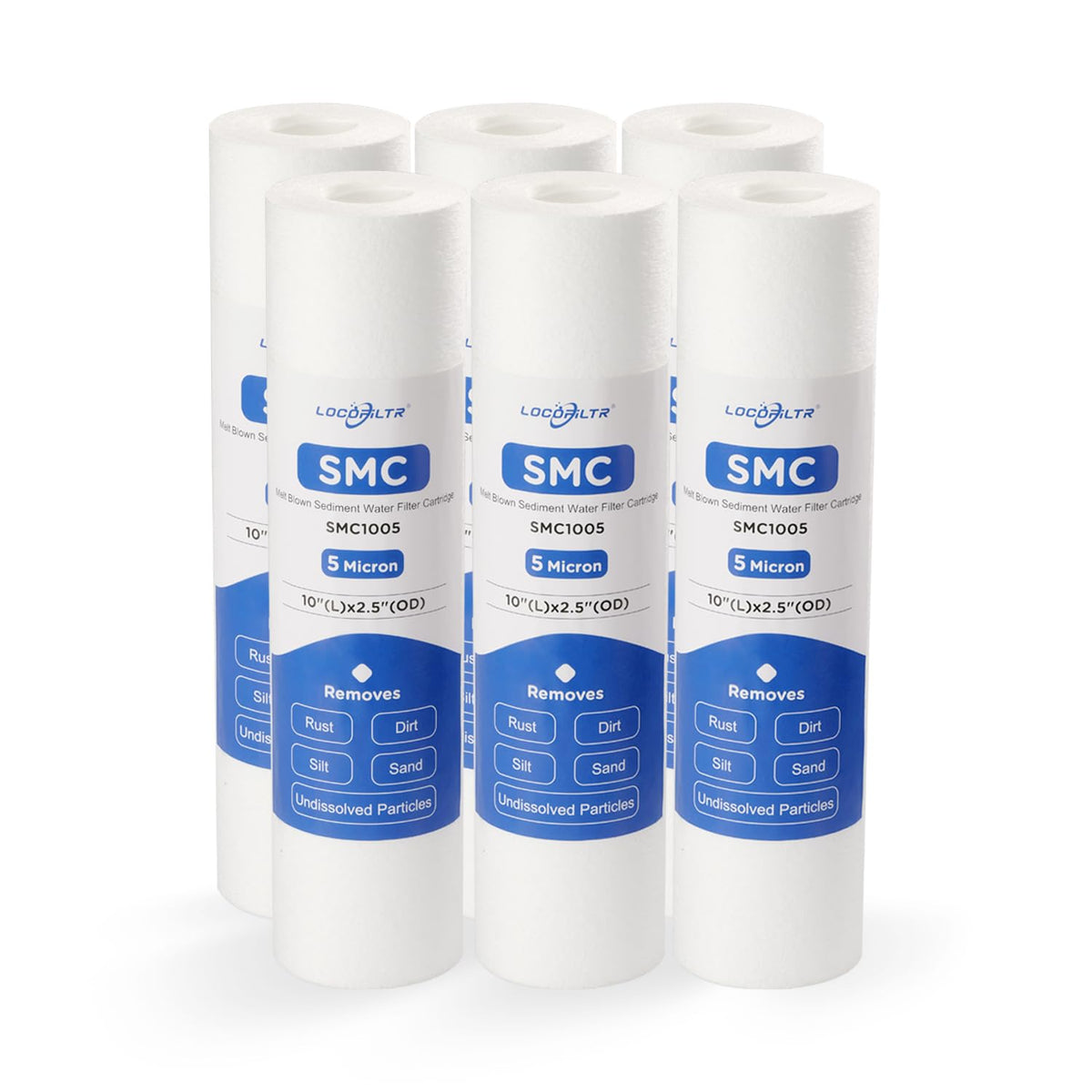 Locofiltr whole-house 5-micron filter ready for installation reduces sediment
